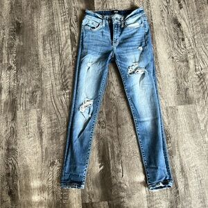 Vervet distressed blue jeans high wasted
